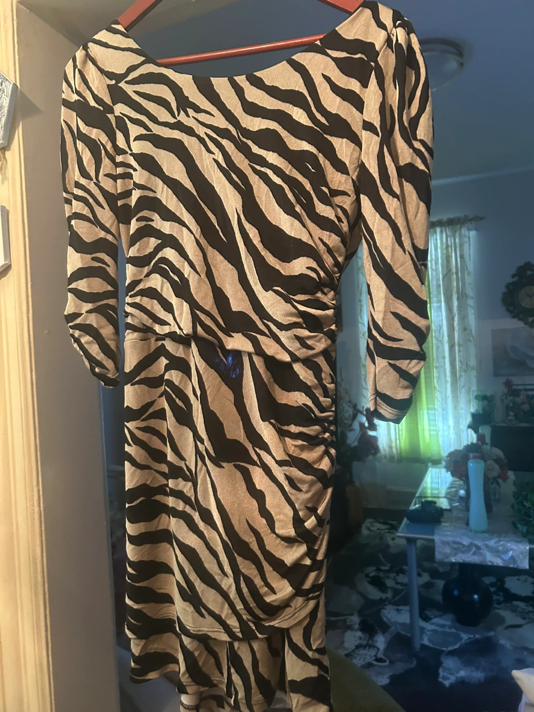 Women's Zebra Print Ruched Dress - photo 3