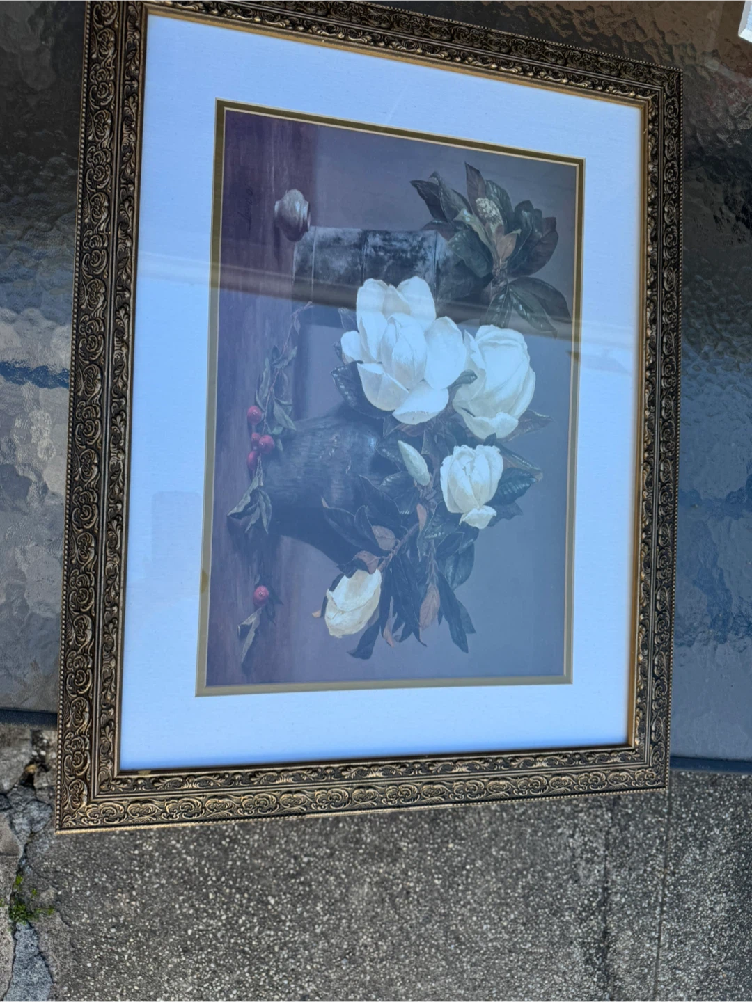 Joe Anna Arnett Framed Art Magnolias w Crab Apples #1 in series