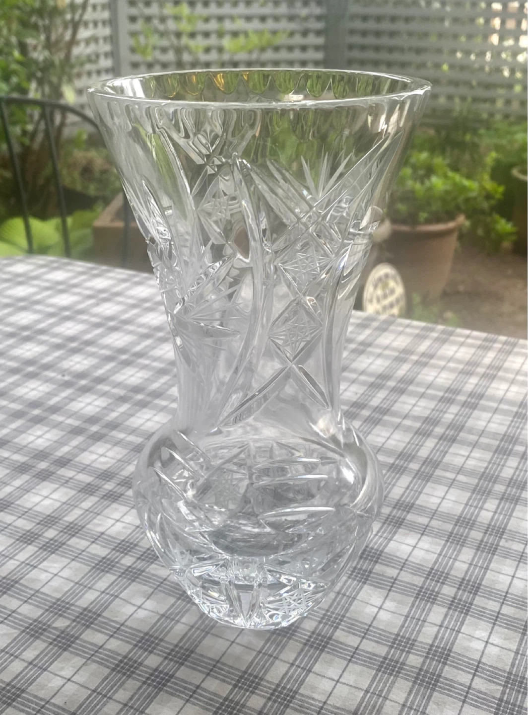 Crystal vases and dish