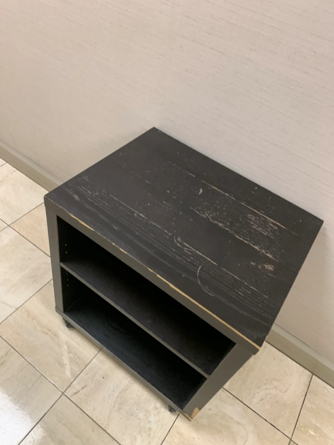 Black Two-Shelf Storage Unit on Wheels - photo 4