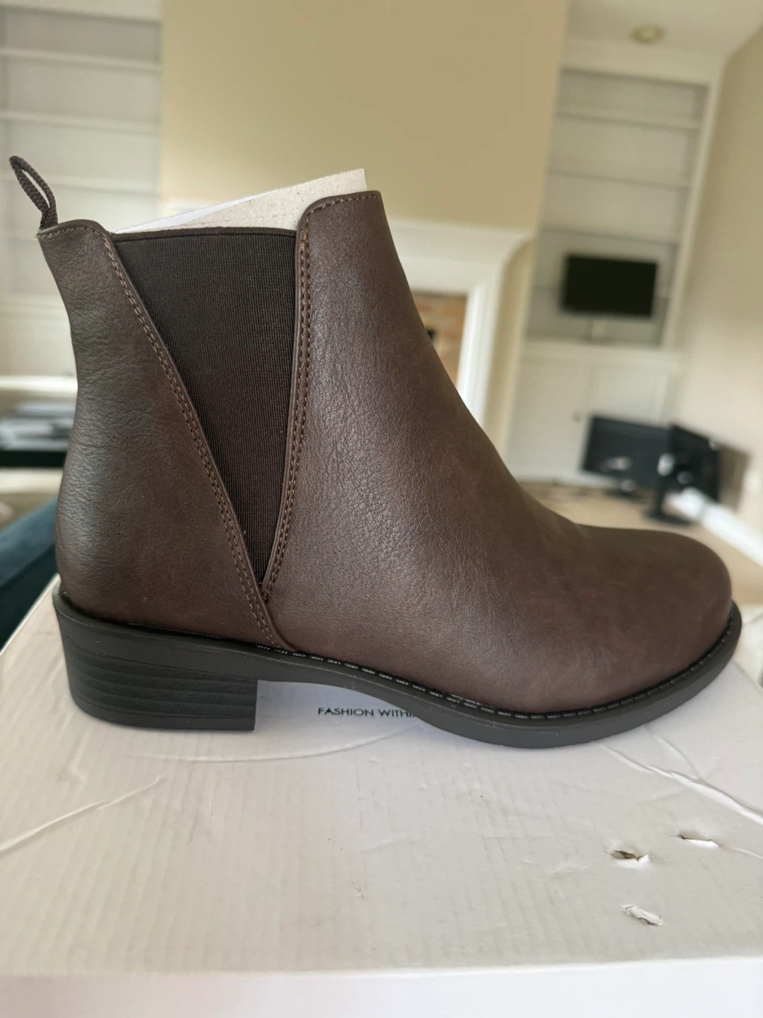 Faux Leather Chelsea Boots