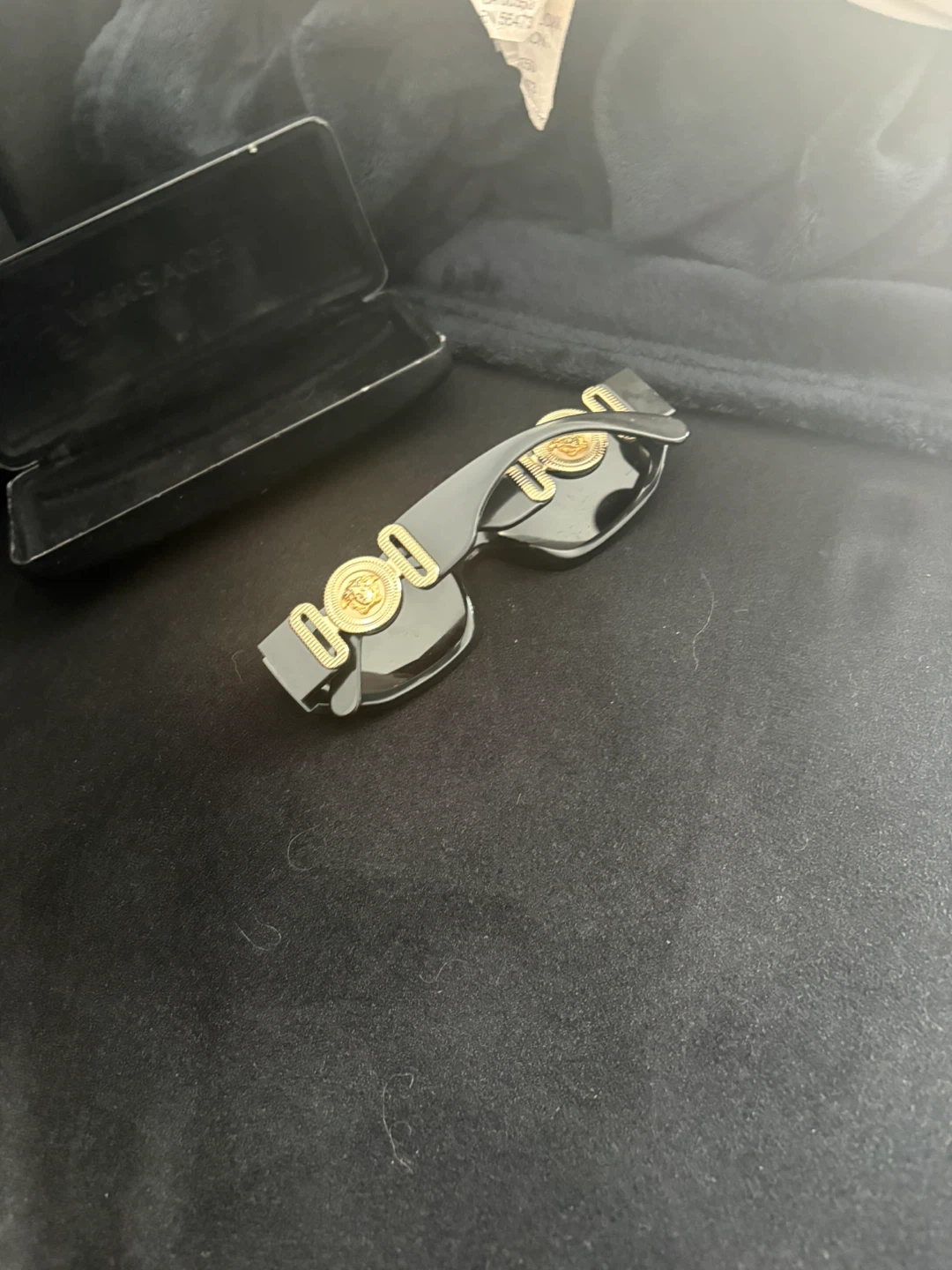 Versace Black Sunglasses with Gold Medusa Details - photo 4