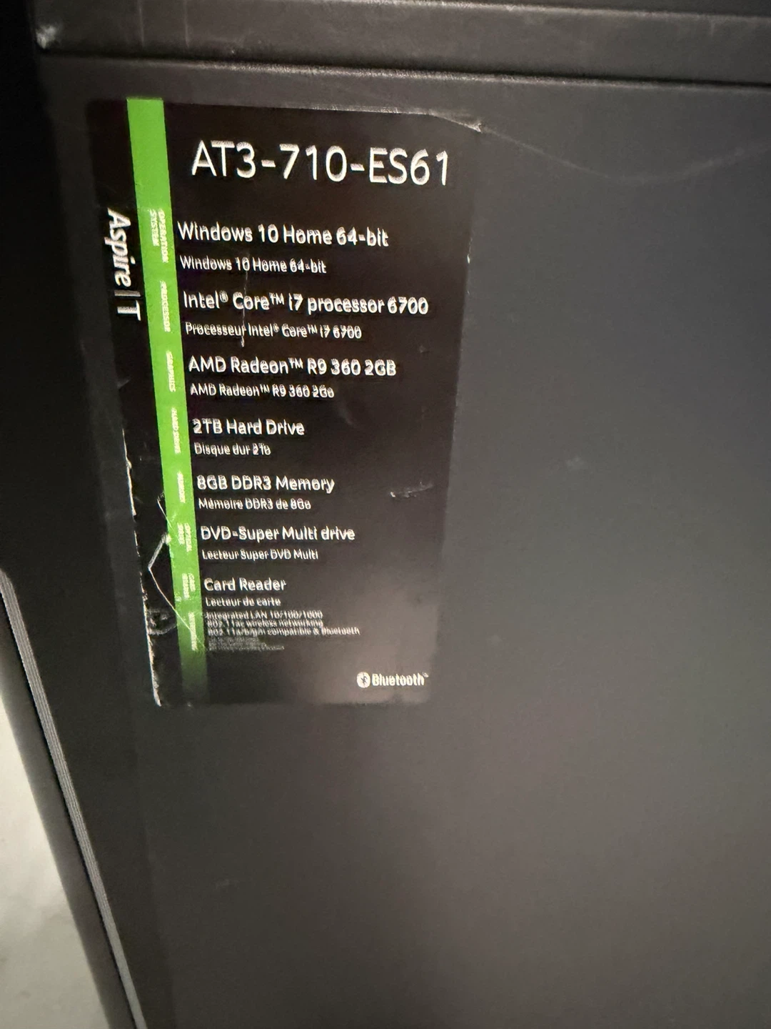 Acer Aspire AT3-710-ES61 Desktop Computer - photo 3