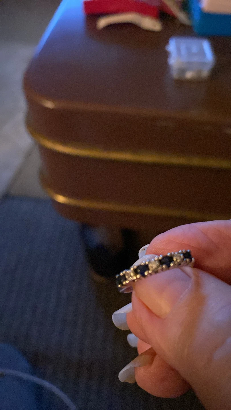 Sapphire and Diamond Band Ring