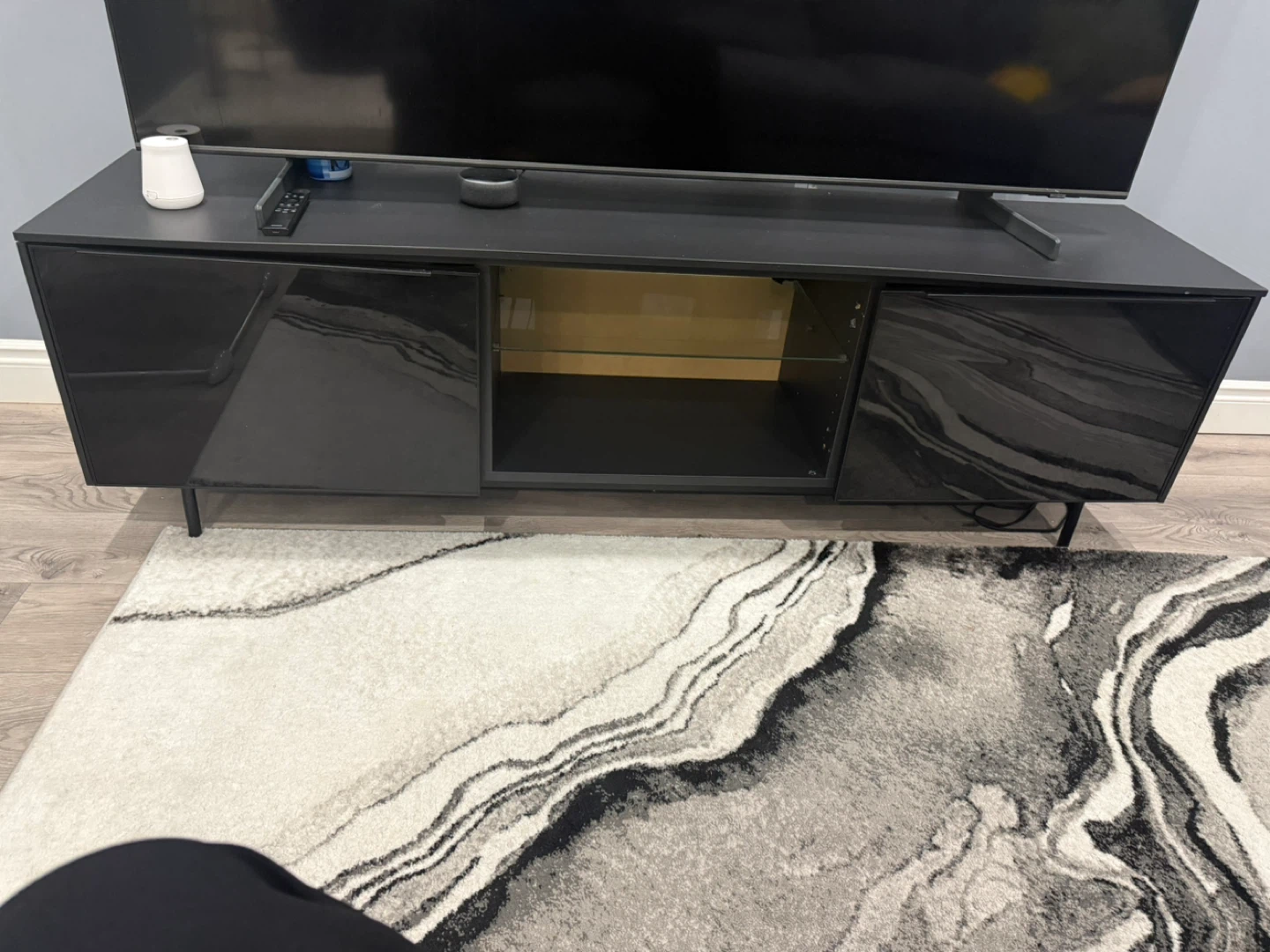 Black Ikea TV Stand with Storage