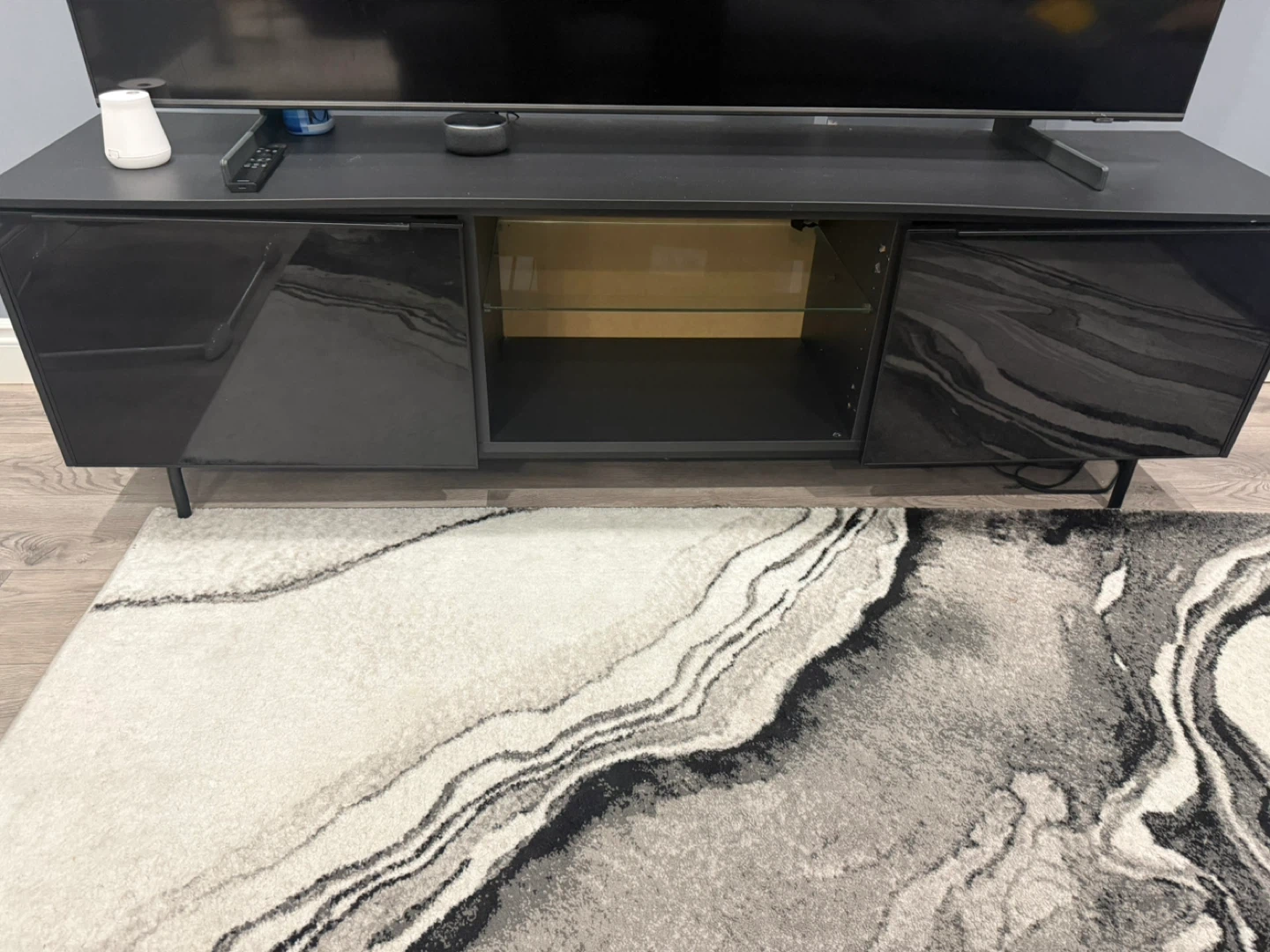 Black Ikea TV Stand with Storage - photo 3