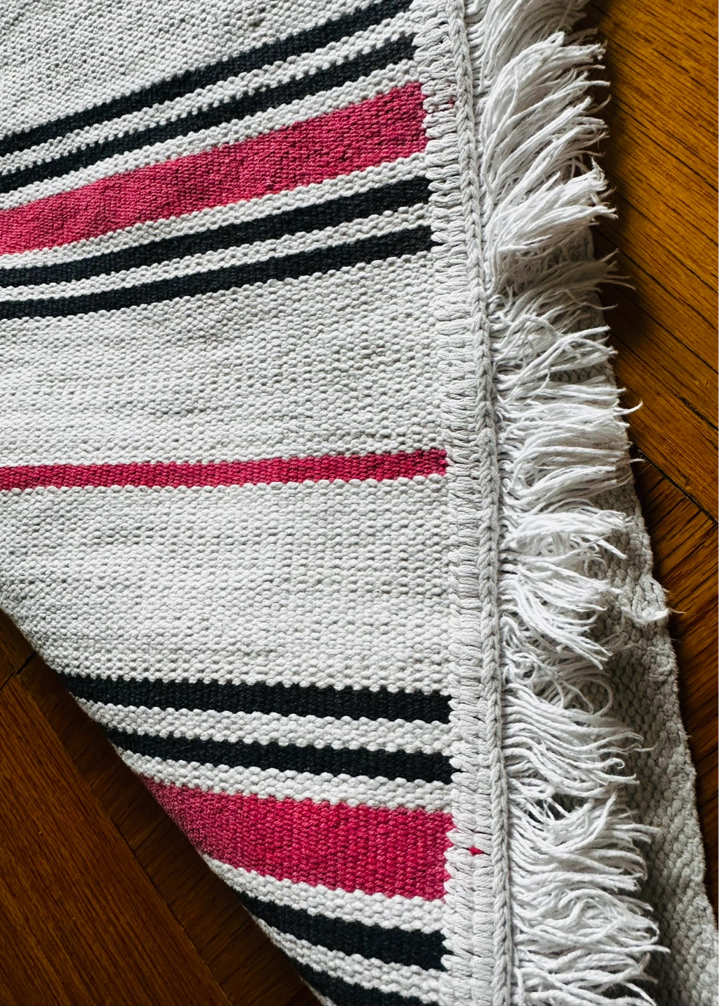 Striped 21”x31” Accent Rug with Fringe - photo 3