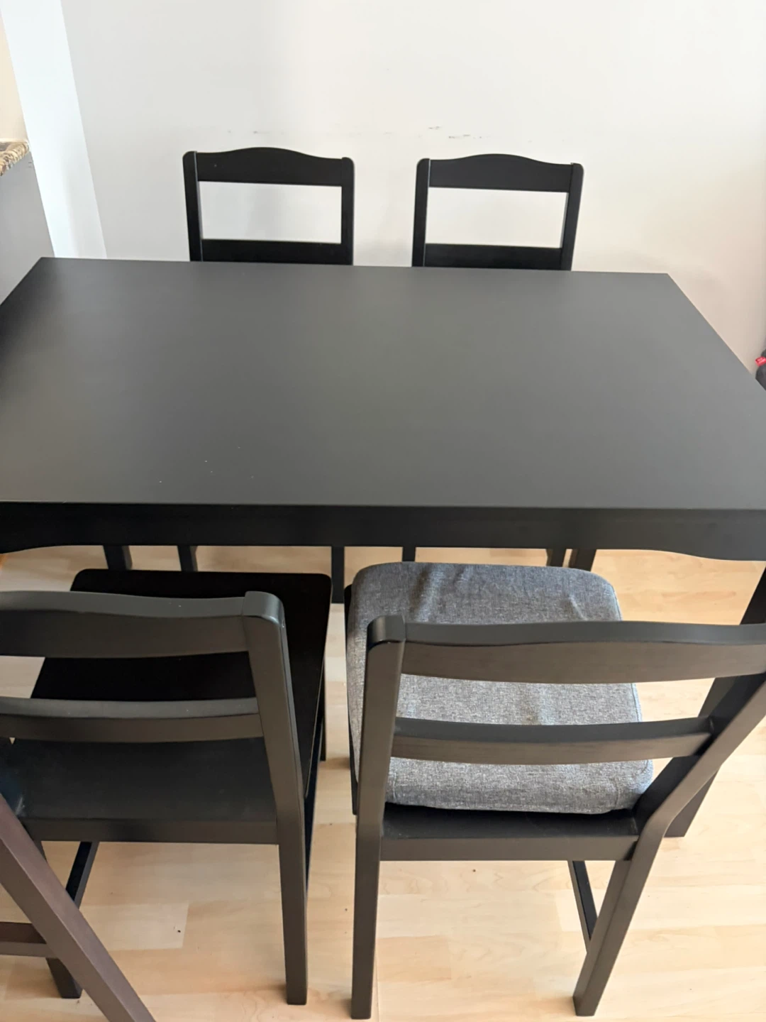 IKEA HÄGERNÄS Table and 4 Chairs - Black Stained Pine - photo 2