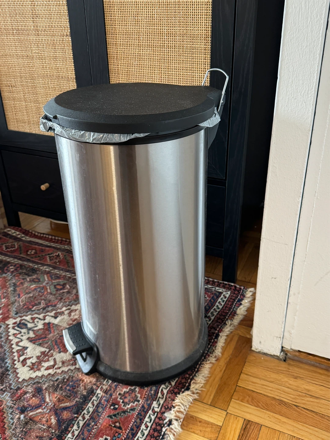 Tall Stainless Steel Step Trash Can - photo 2
