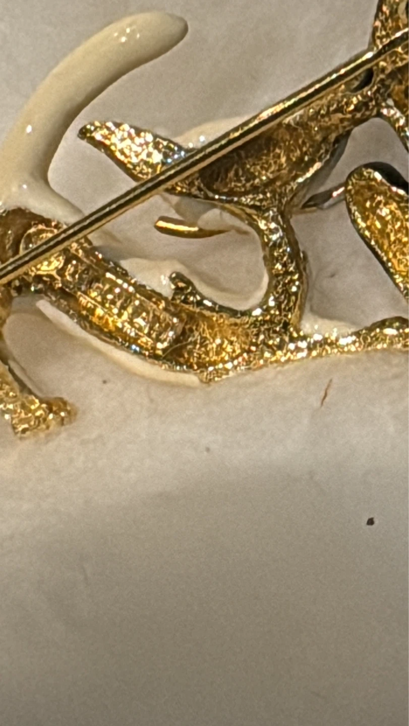 Vintage D’Orlan 22kt gold plated & enamel Brooch - photo 3