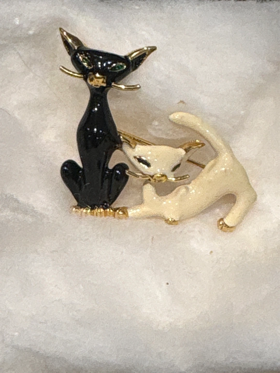 Vintage D’Orlan 22kt gold plated & enamel Brooch