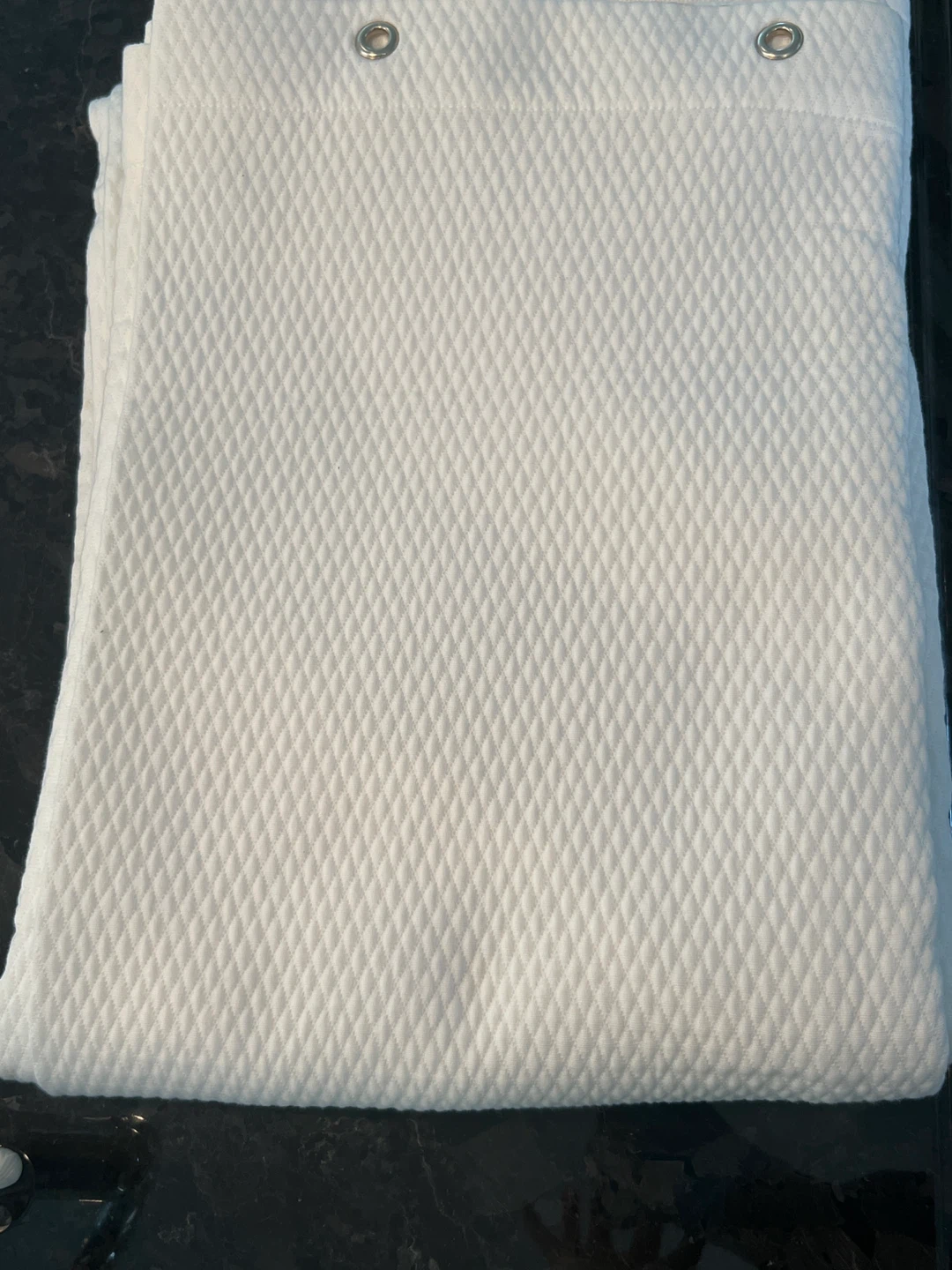White Textured Shower Curtain Liner