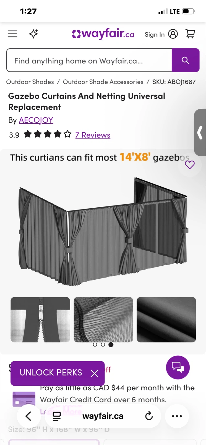 Aecojoy Gazebo Curtains and Netting