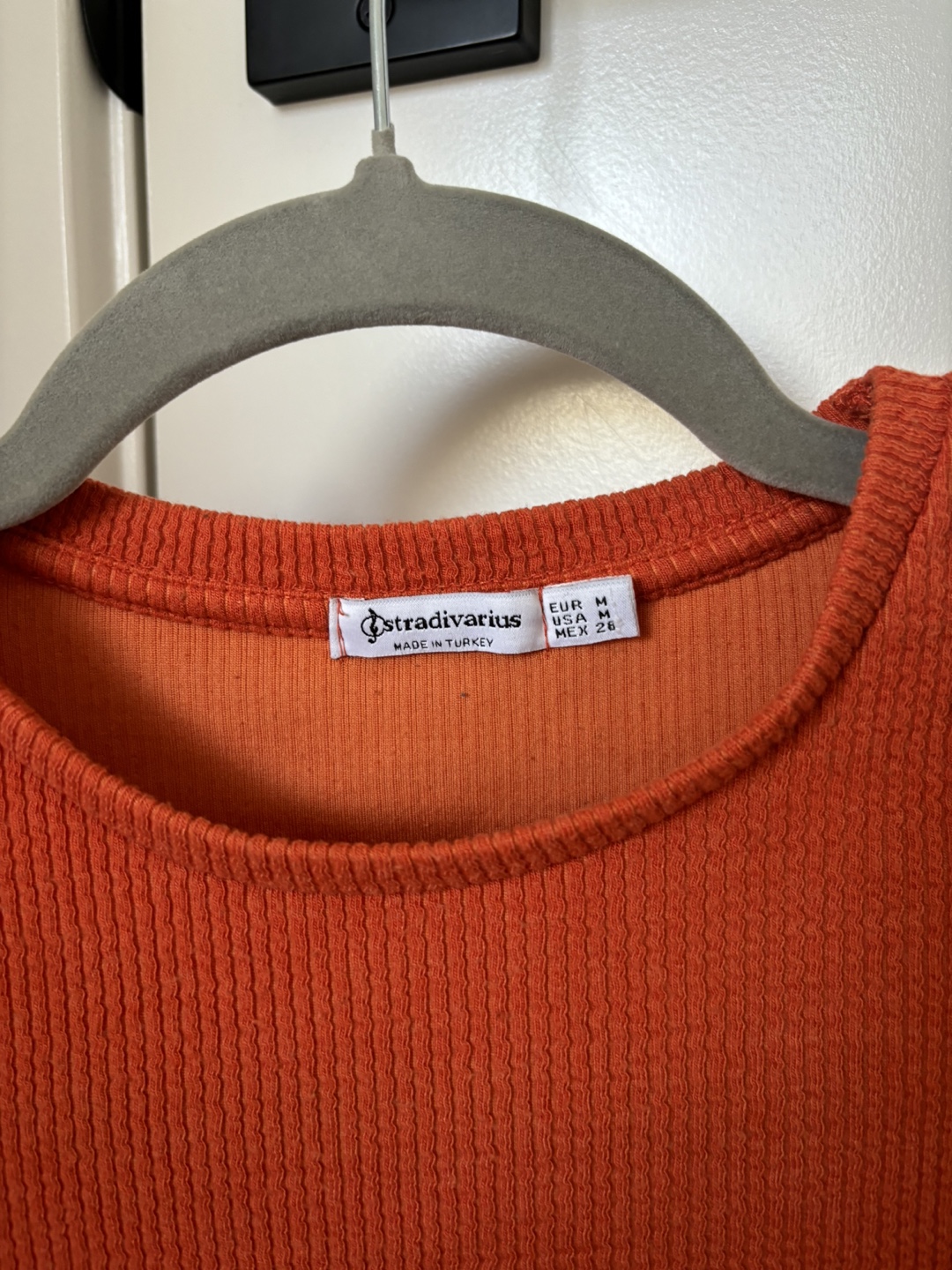 Stradivarius Orange Long Sleeve Textured Top - Medium - photo 2