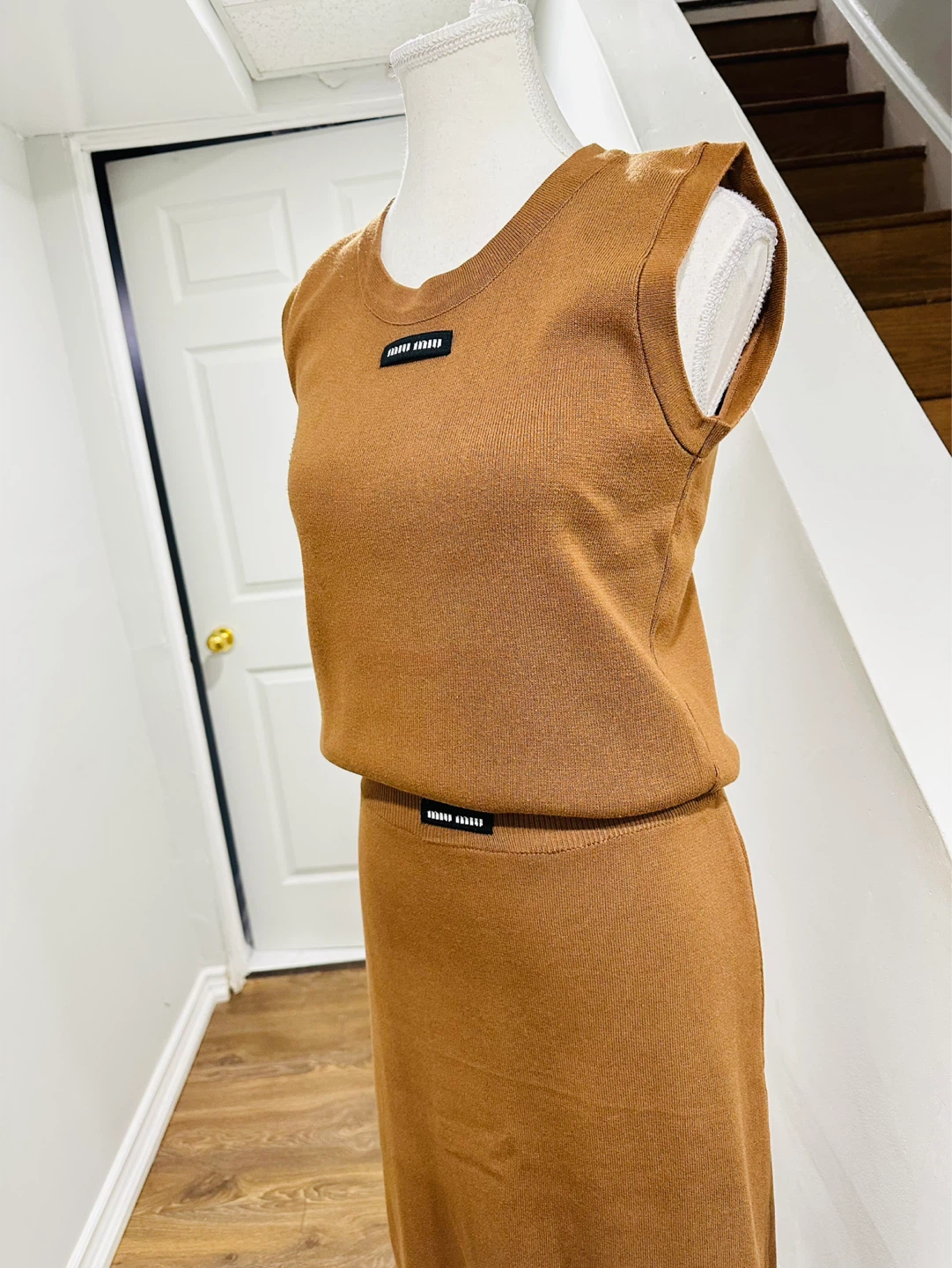 Brown Knit Sweater Dress Set - photo 2