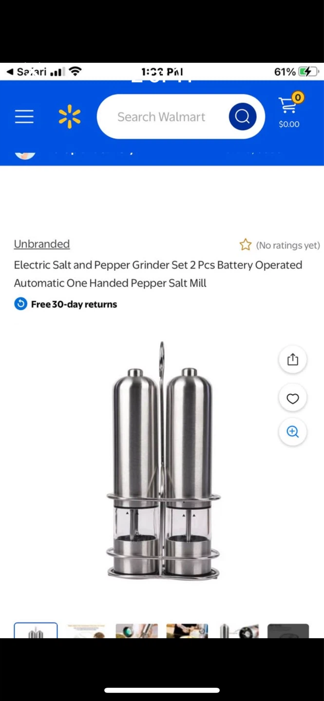 Stainless steel salt and pepper set
