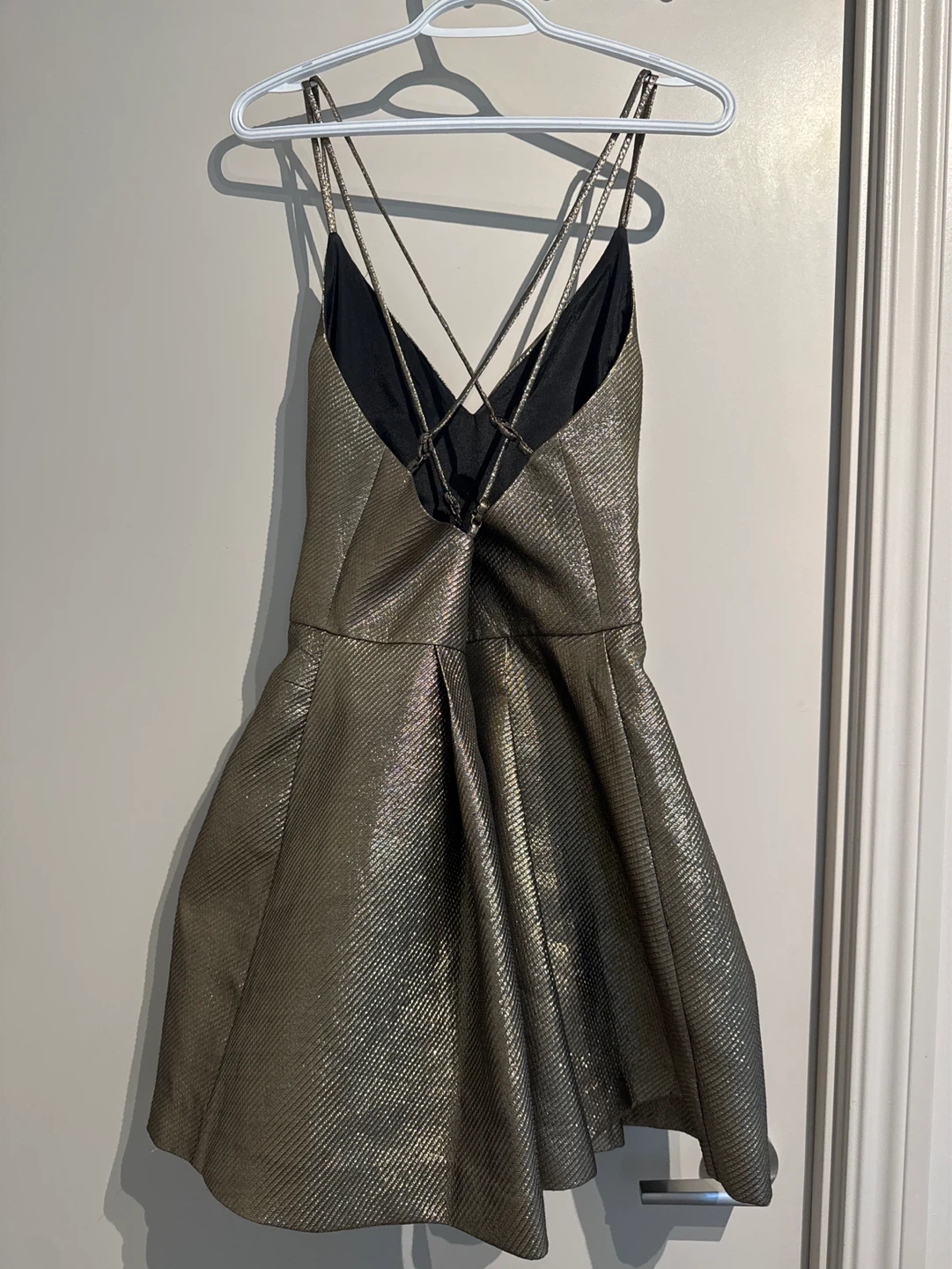 Gold Metallic Mini Dress - photo 4