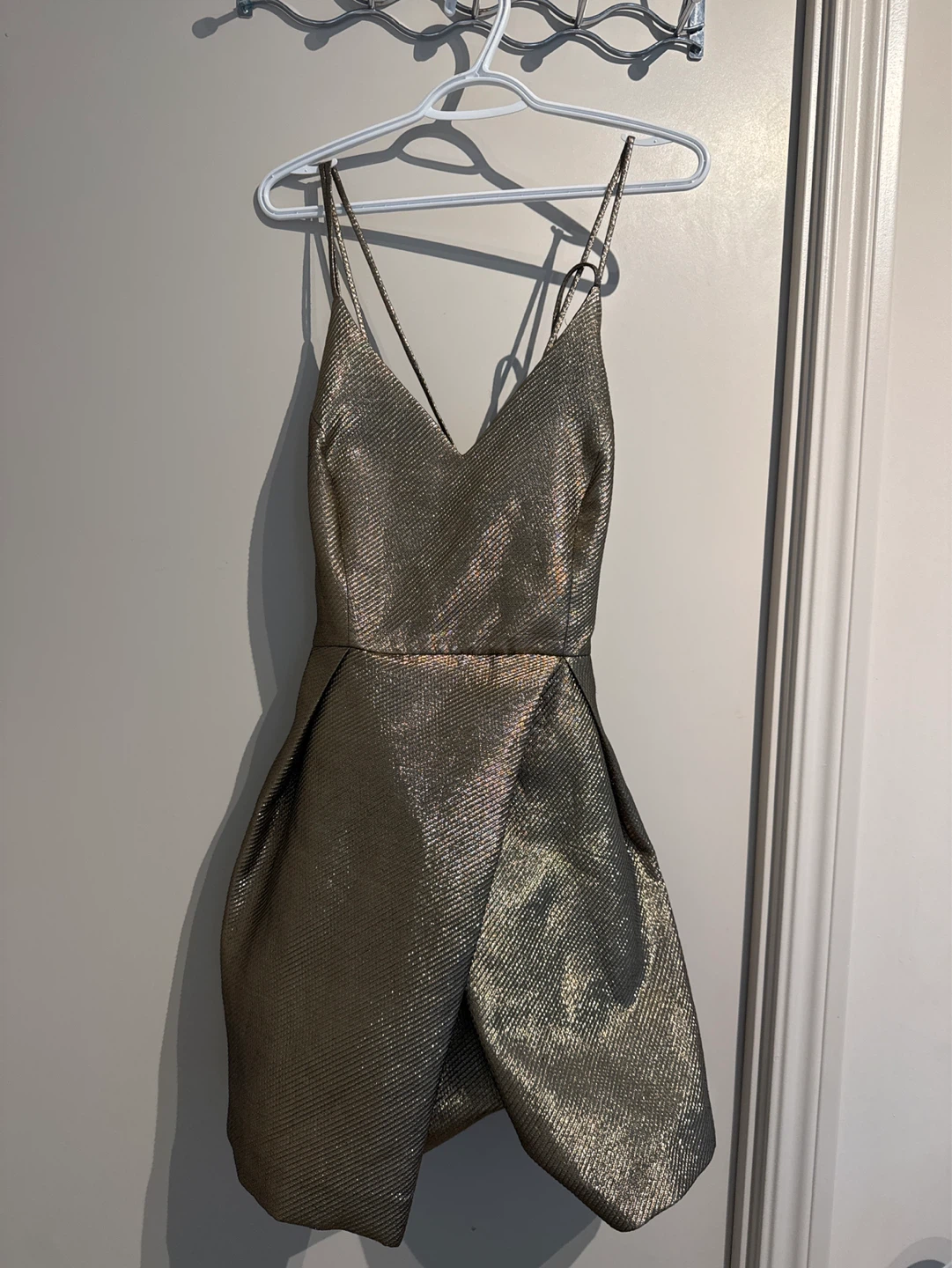 Gold Metallic Mini Dress - photo 3