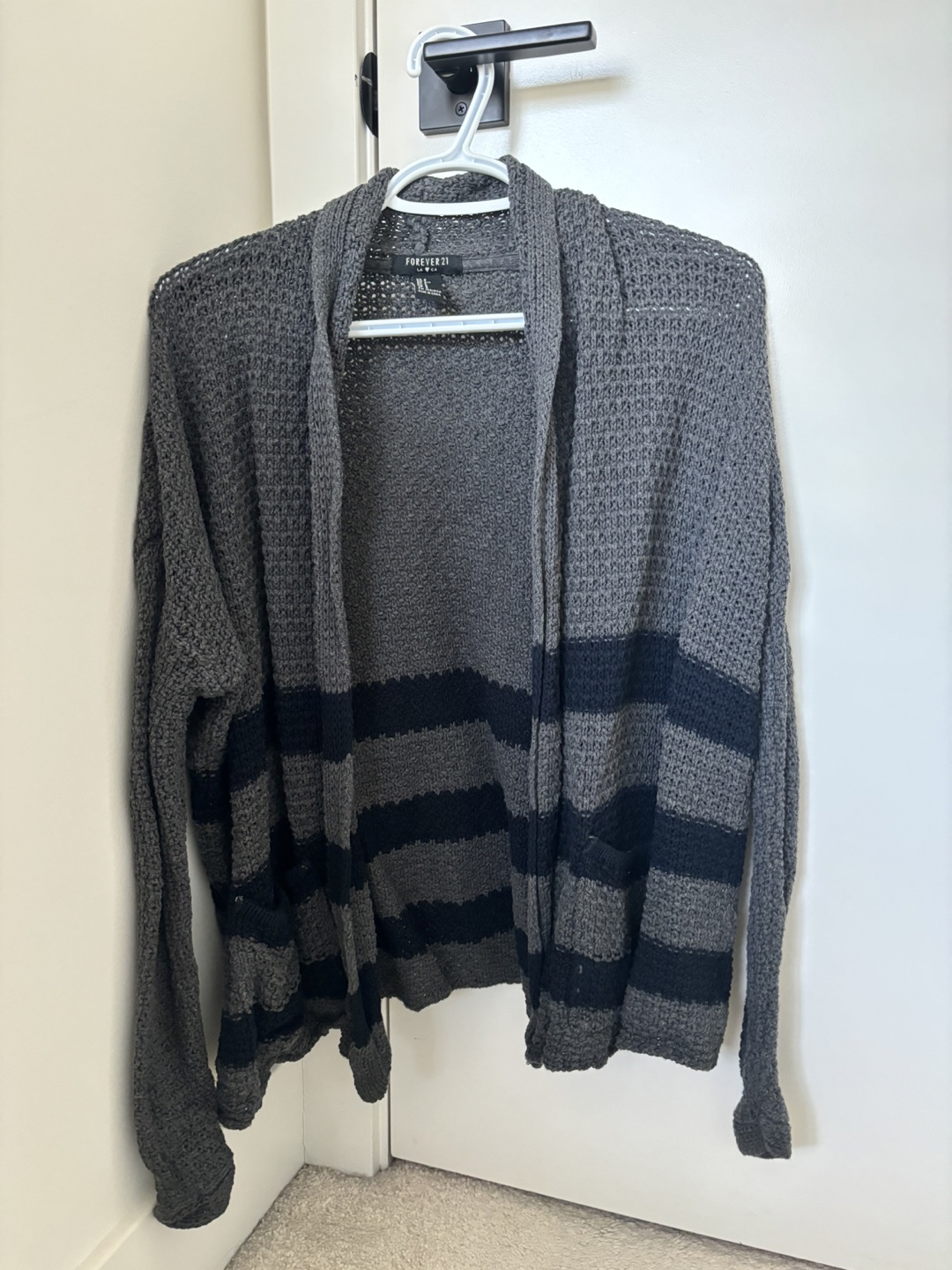Forever 21 Grey Striped Cardigan