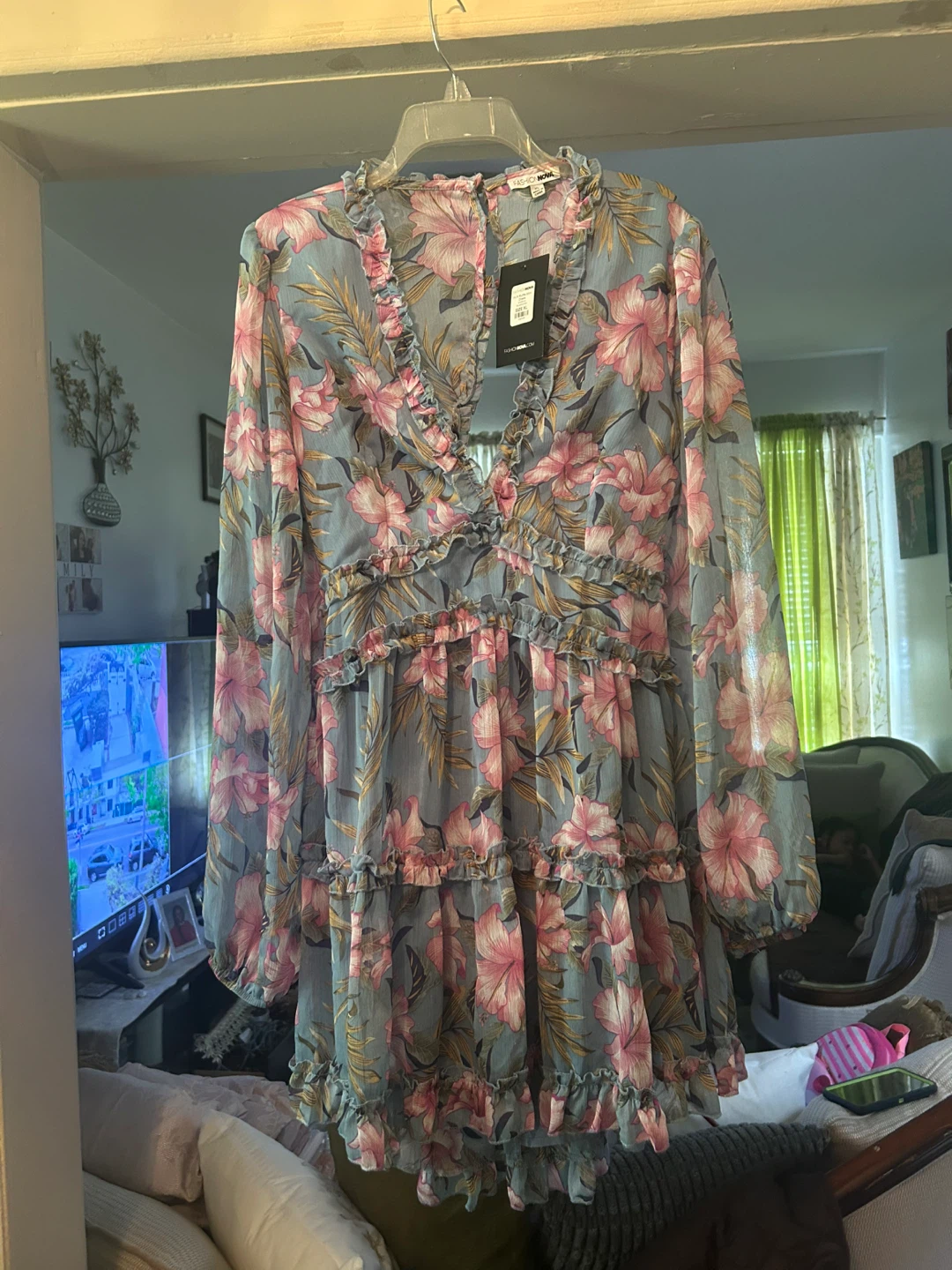 Fashion Nova Floral Ruffle Mini Dress XL - photo 2