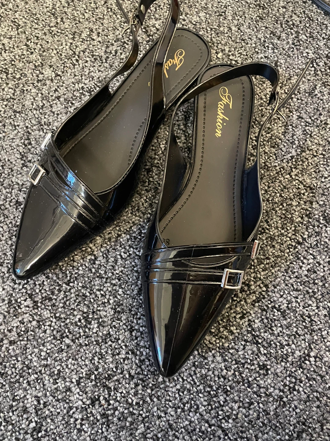 Black Slingback Pointed Toe Flats - photo 3