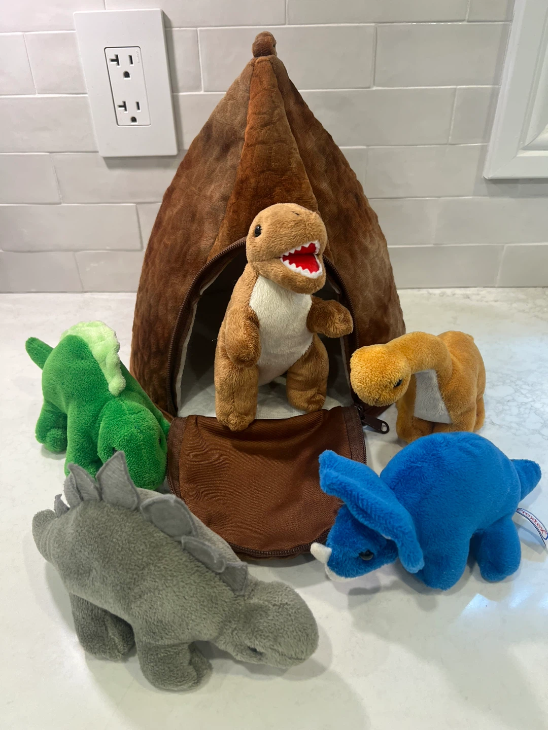 Prextex stuffed dinosaur plush toy set