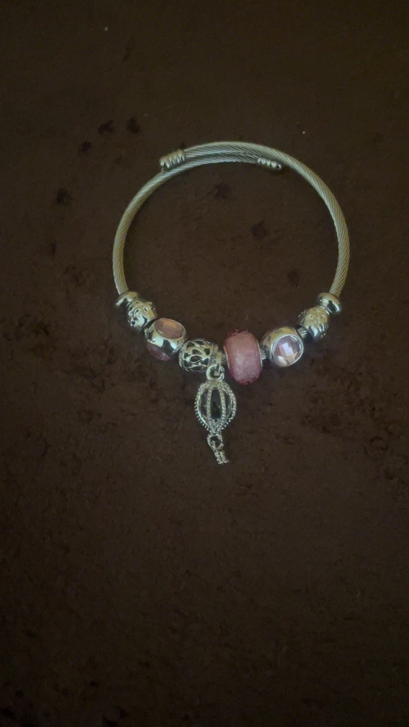 Pandora Charm Bracelet with Pink Charms