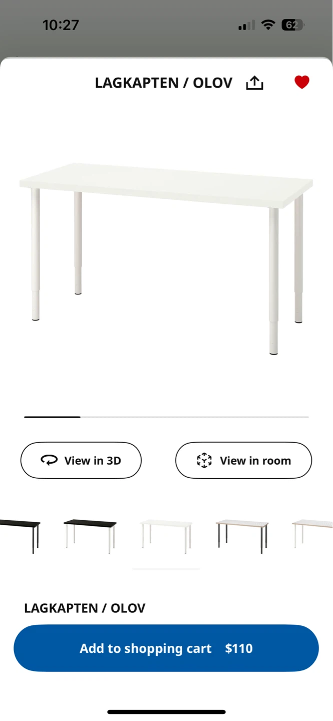 IKEA LAGKAPTEN / OLIV White Table