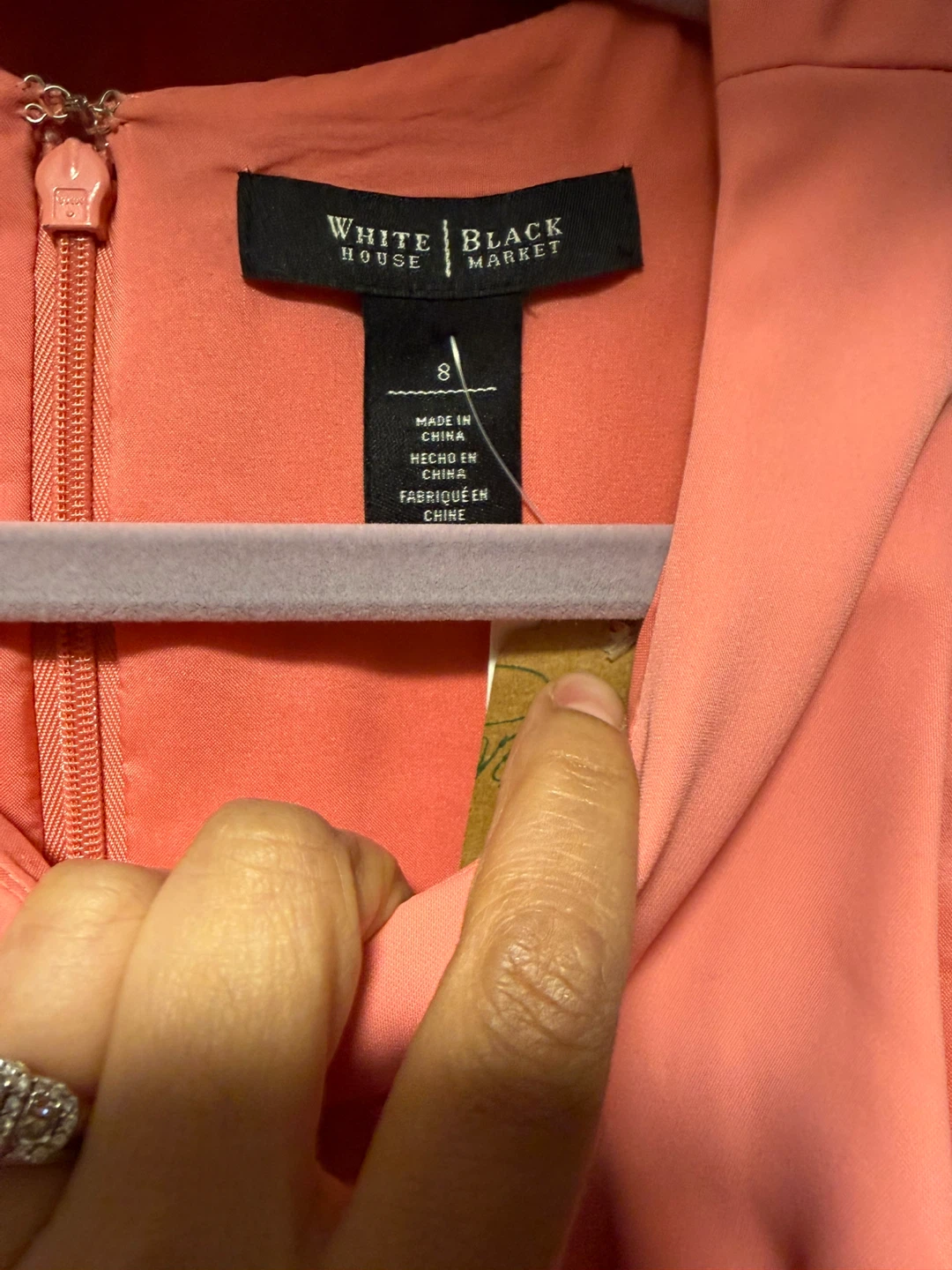 White House Black Market Pink Scallop Shift Dress Size 8 - photo 4