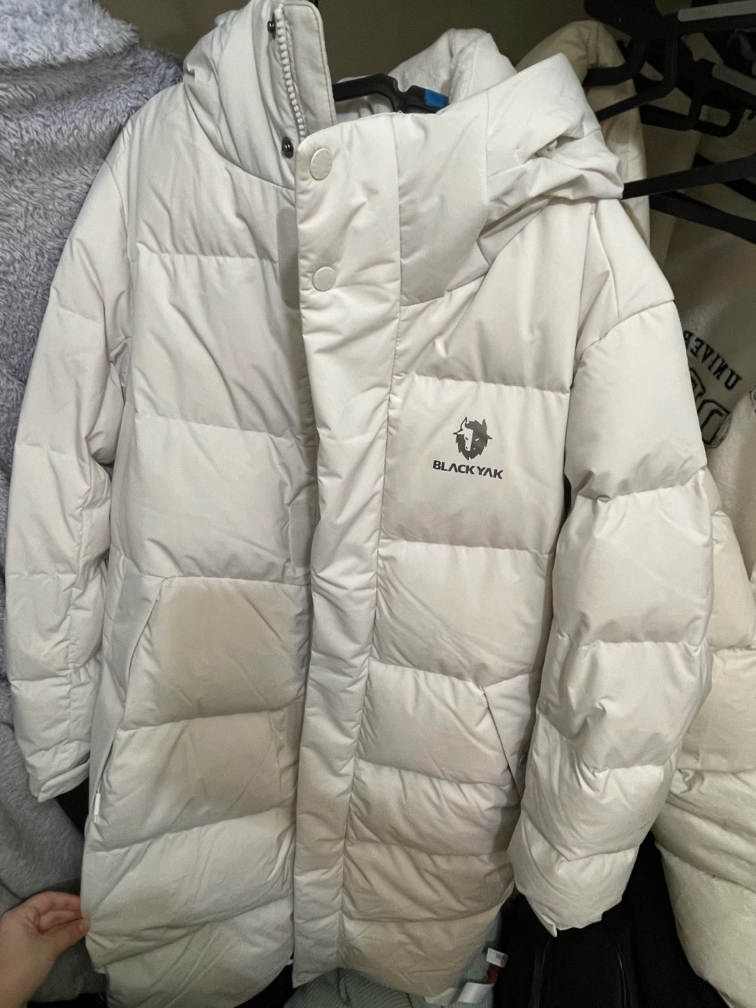 New!! Black Yak Puffer white long Jacket