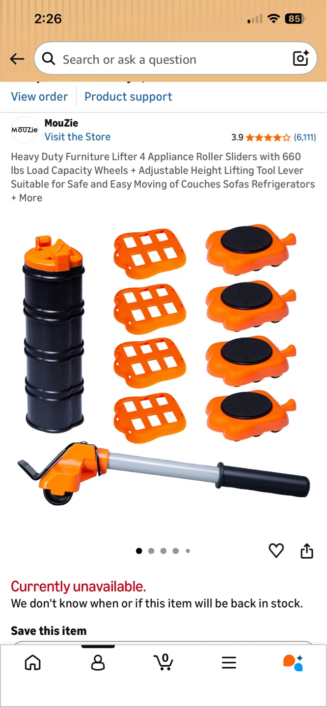 MouZie Heavy Duty Furniture Lifter 4 Appliance Roller Sliders