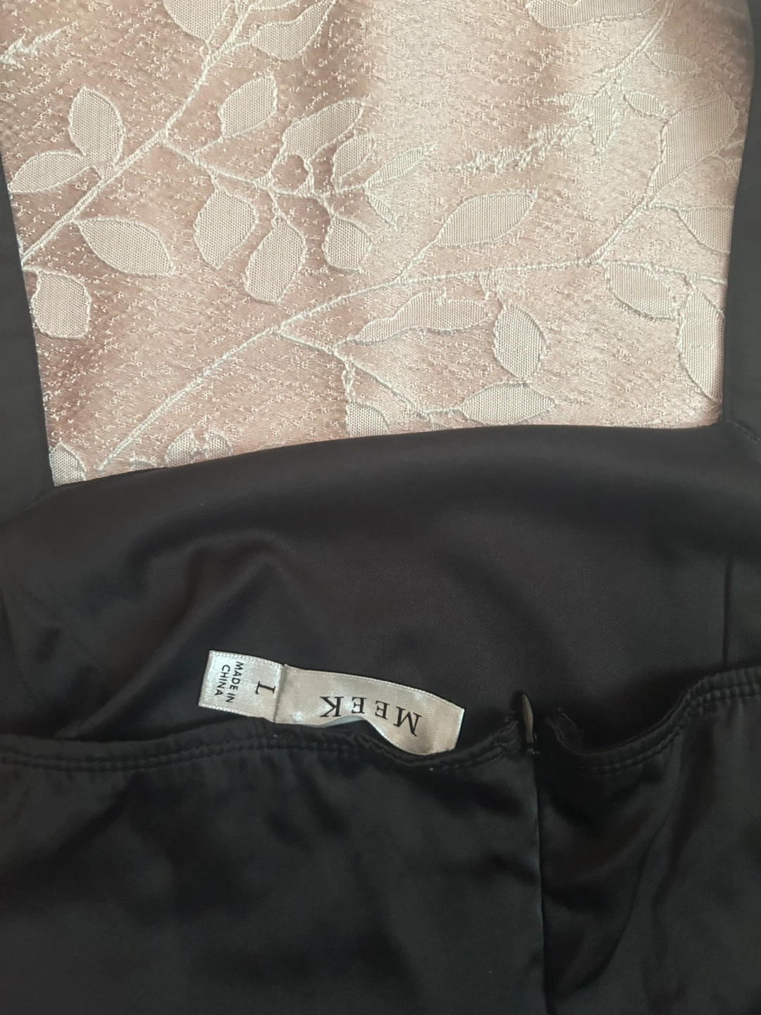 Meek Black Satin Dress with Sparkle Straps Size L - photo 4
