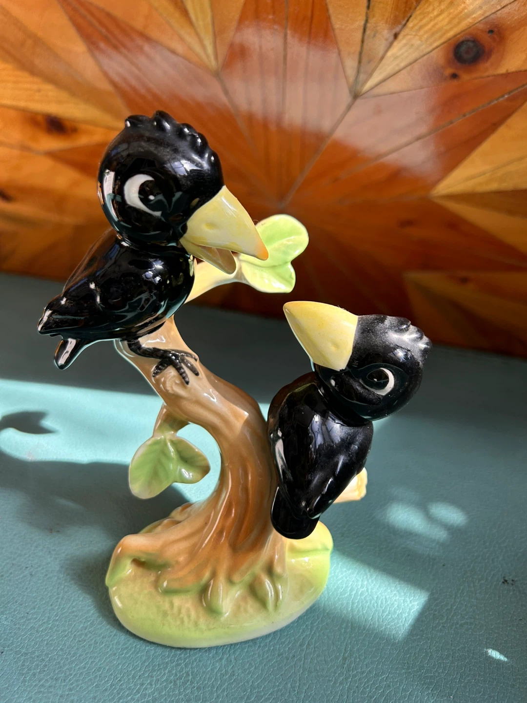 Ceramic Black Bird Figurine