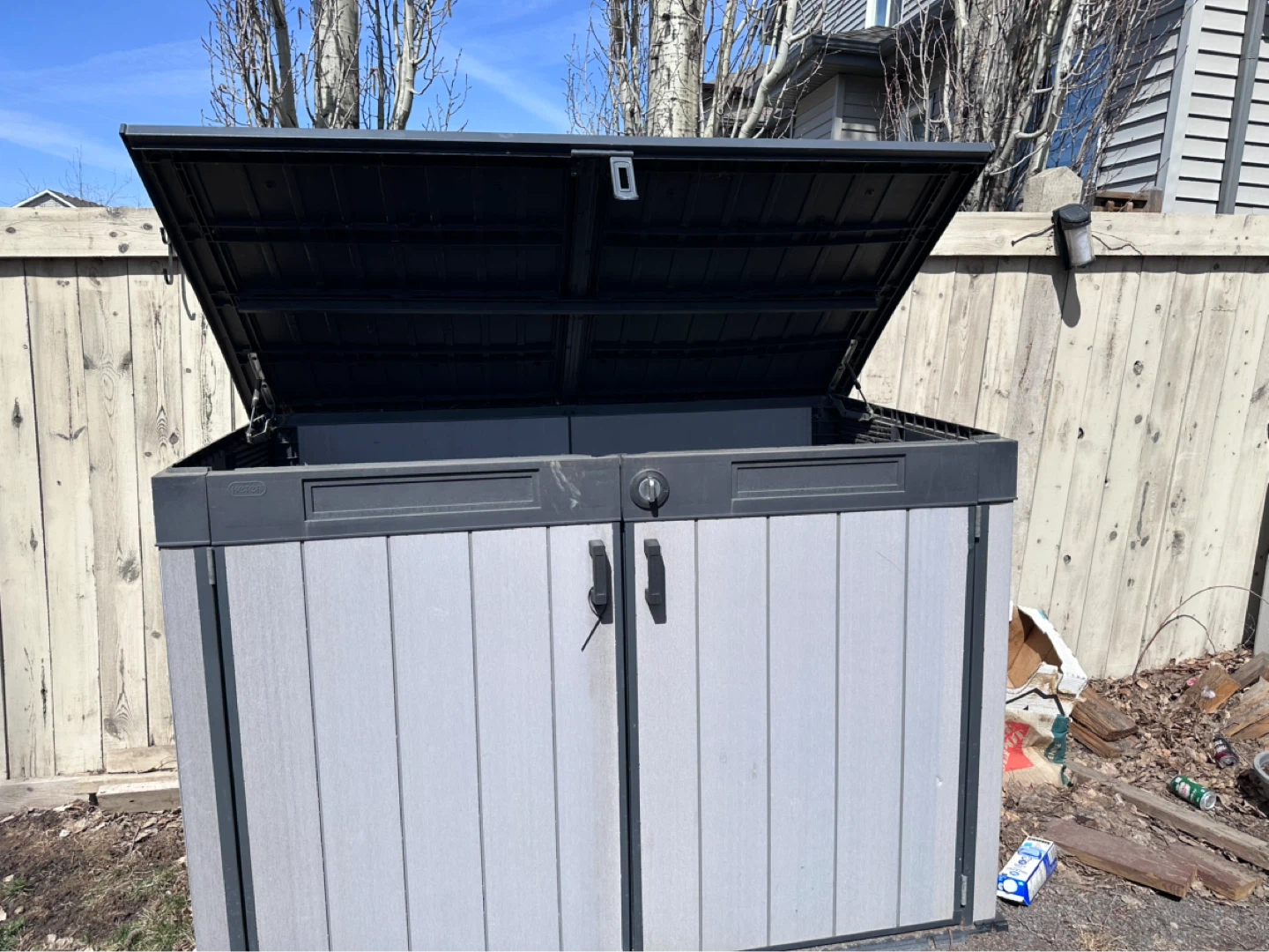 Grey Outdoor Storage Box Shed - photo 2