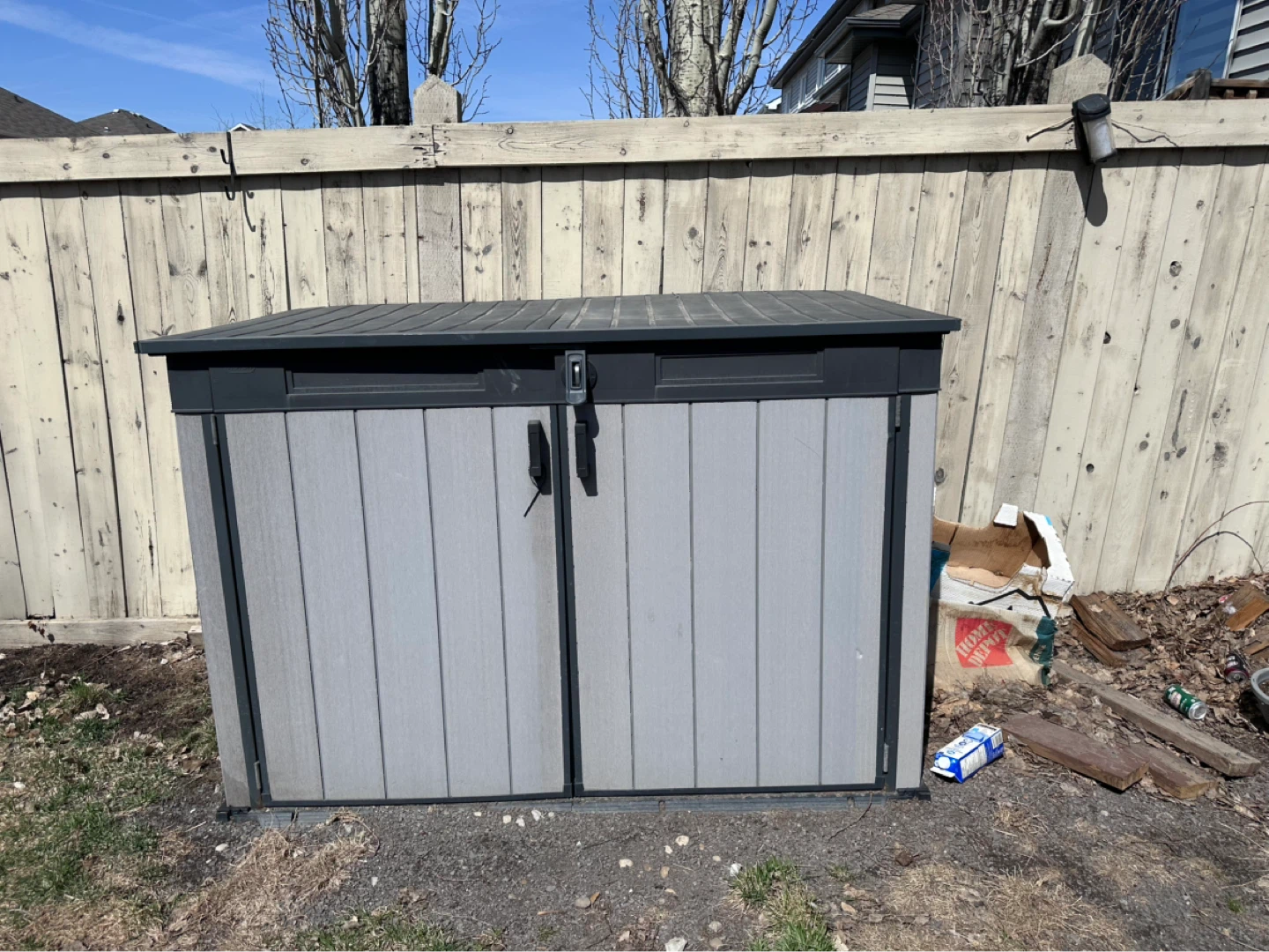 Grey Outdoor Storage Box Shed