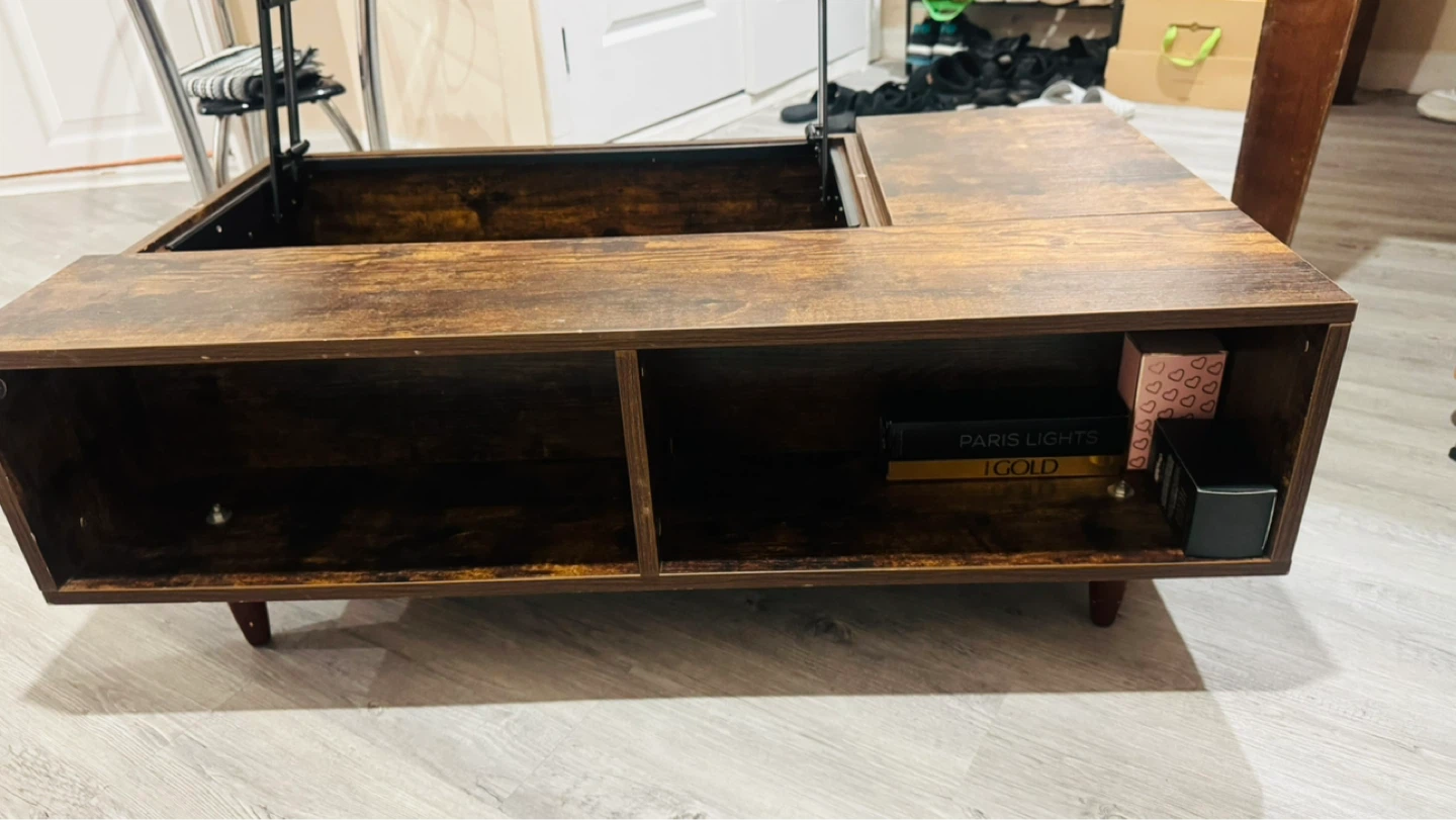 Rustic Lift-Top Coffee Table with Storage - photo 3