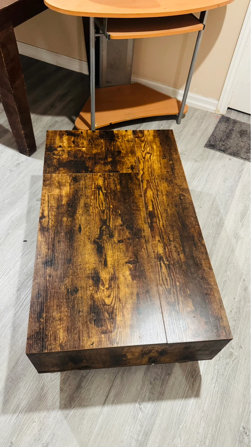 Rustic Lift-Top Coffee Table with Storage