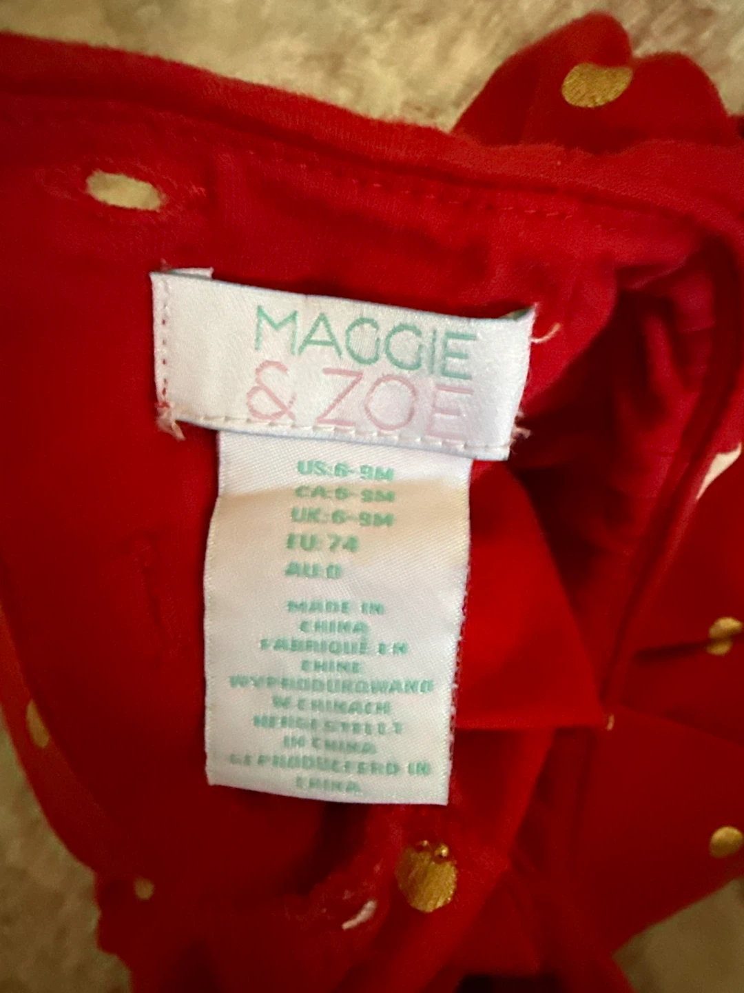 Maggie & Zoe Red Polka Dot Dress (6-9M) - photo 3