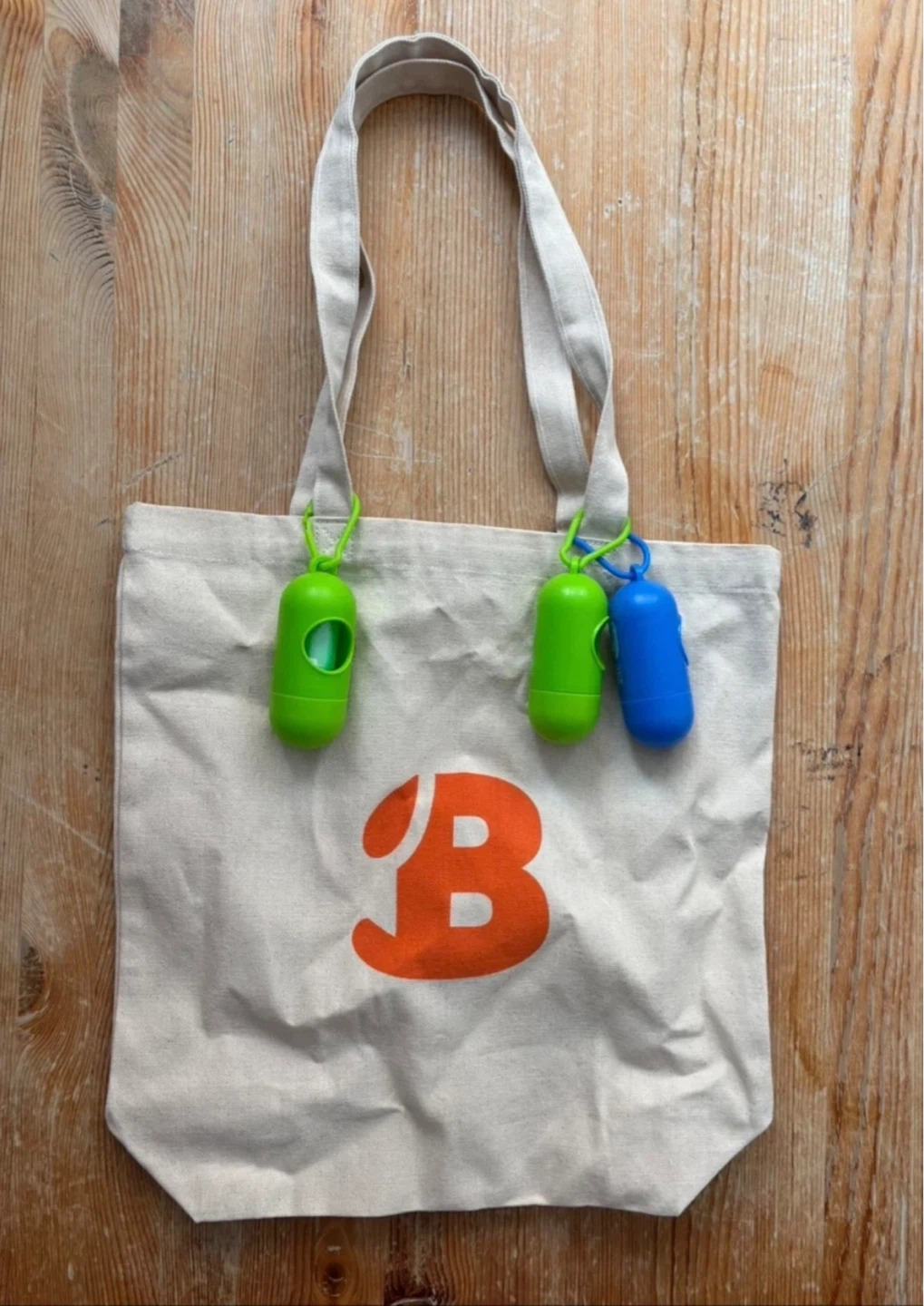 Tote Bag with 3 Dog Poop Bag Dispensers