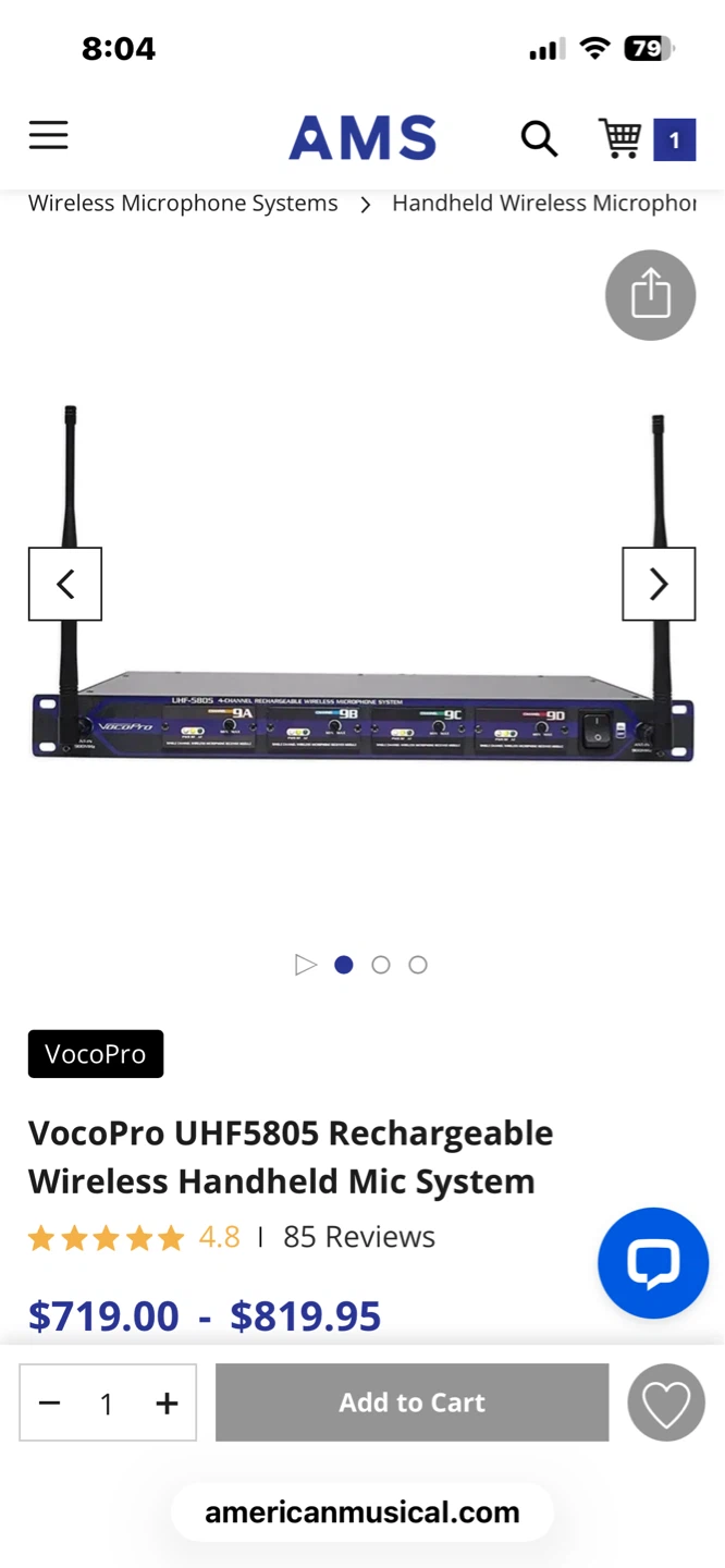 VocoPro UHF5805 Rechargeable Wireless Handheld Mic System - photo 3