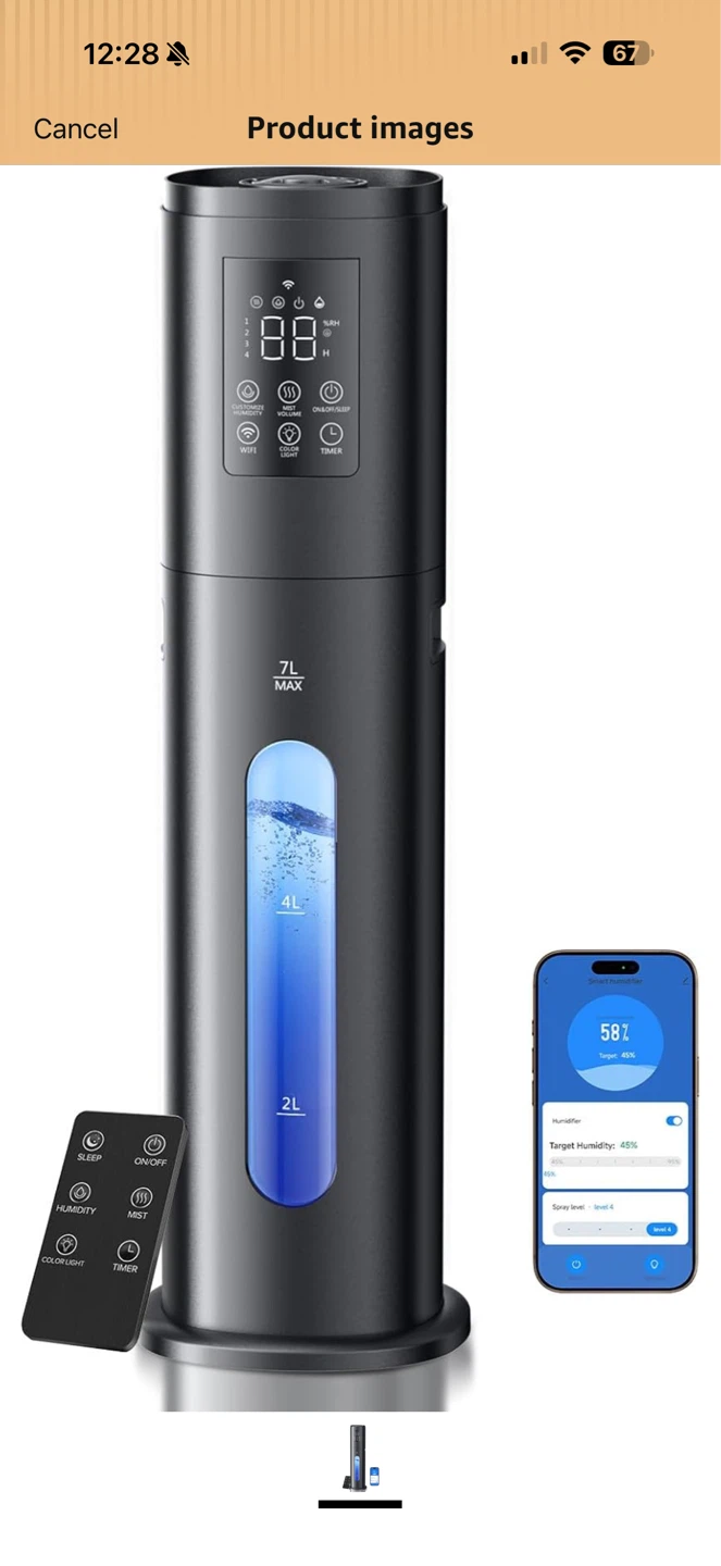 SMART HUMIDIFIER 7L LARGE ROOM – REMOTE – LIKE NEW 🔥 - photo 2