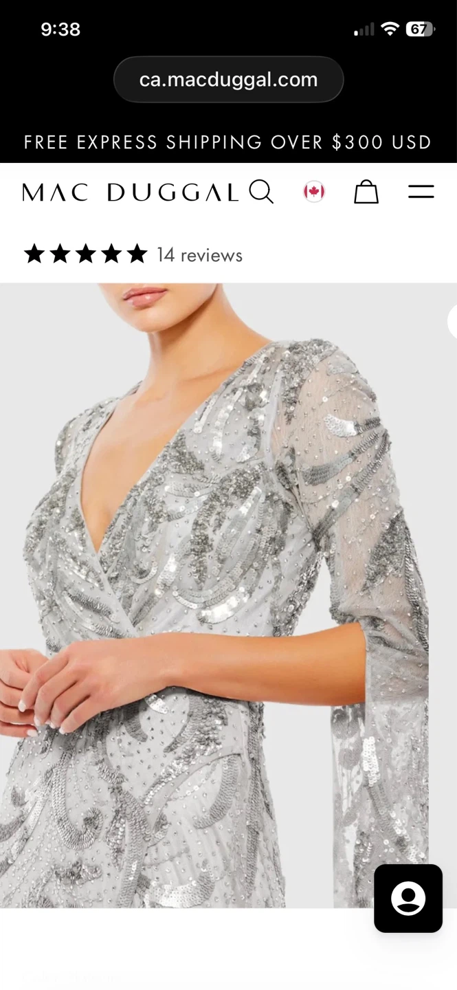 Mac Duggal Style #5222 Beaded Gown Platinum Silver - photo 2