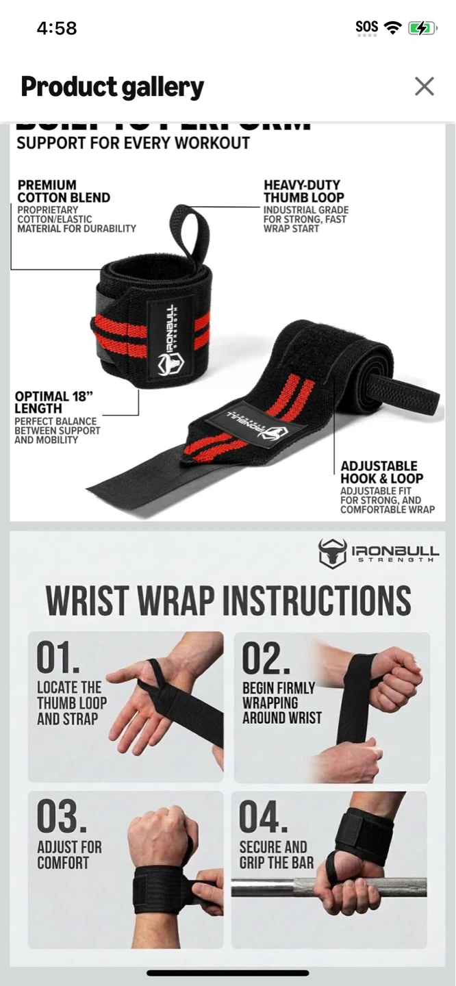 New-IIron Bull Strength Heavy Duty Wrist Wraps - photo 2