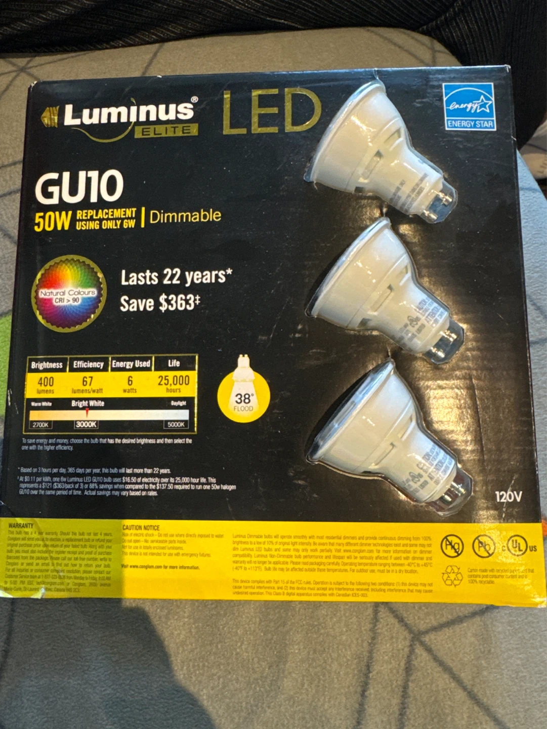 Luminus Elite GU10 LED Bulbs (3-Pack) - photo 2