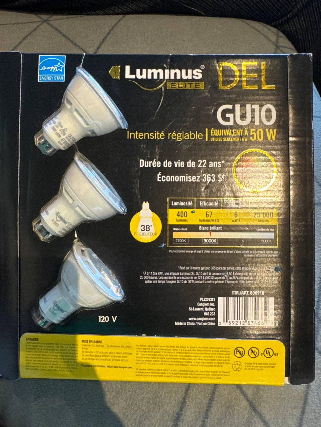 Luminus Elite GU10 LED Bulbs (3-Pack)
