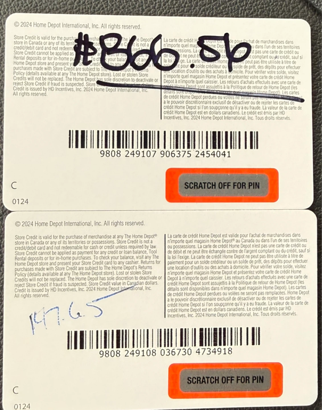 Home Depot Store Credit Gift Card