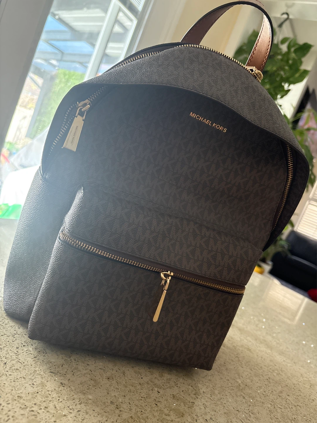 Michael Kors Brown MK Signature Backpack