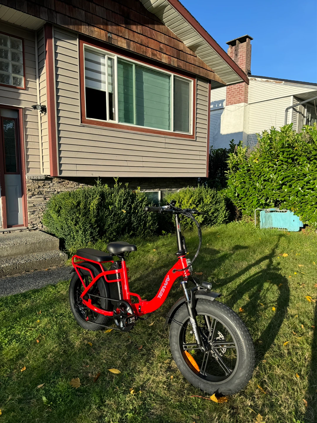 Red TESWAY Folding Electric Fat Bike - photo 4