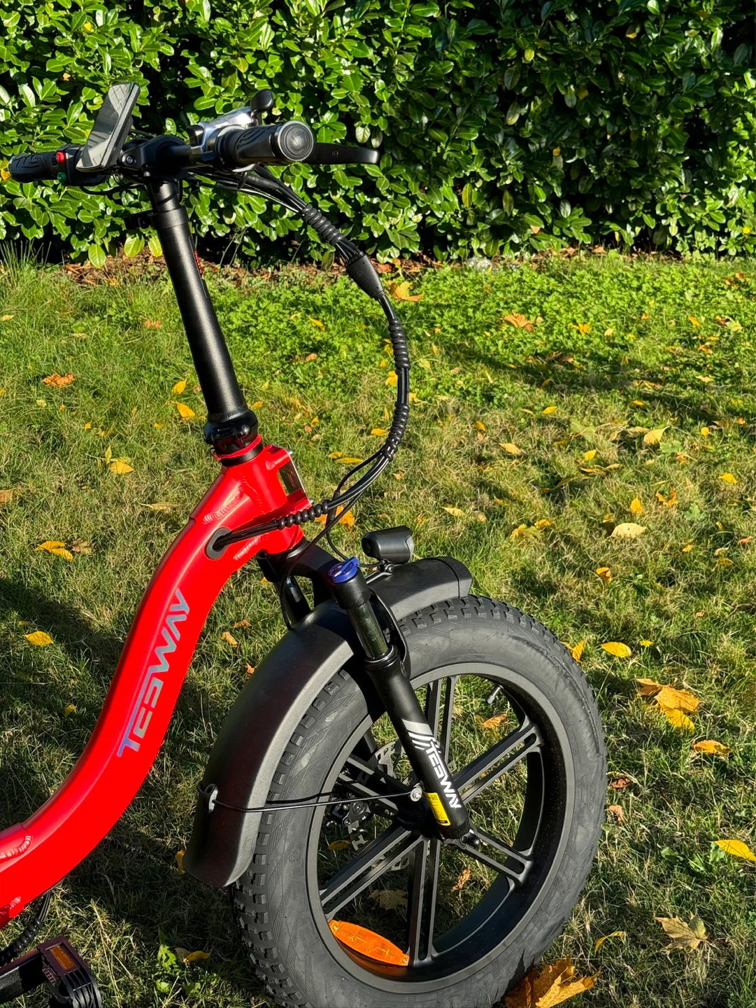 Red TESWAY Folding Electric Fat Bike - photo 2