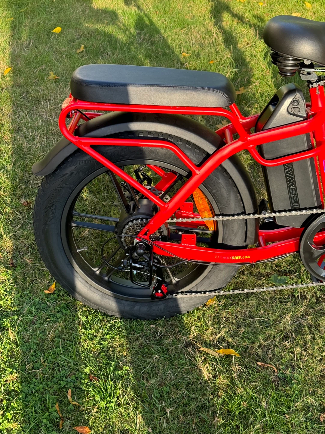 Red TESWAY Folding Electric Fat Bike - photo 3